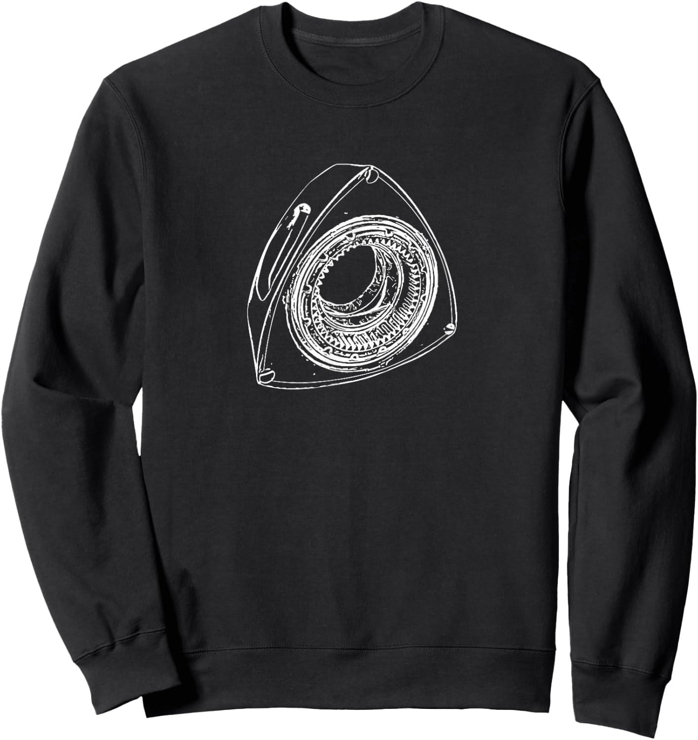 Rotary Sketch of a Wankel Car Engine Rotar Sweatshirt - Sweatshirt | Black