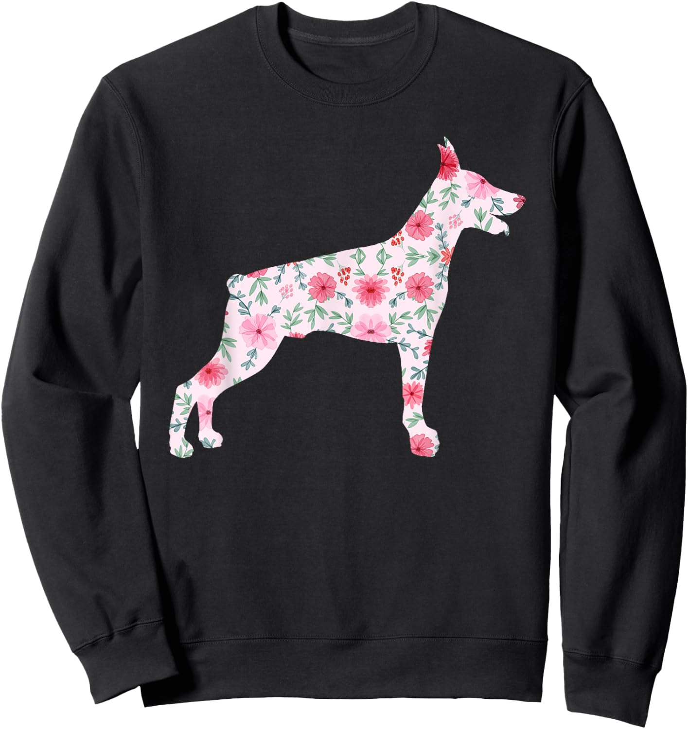 Cool Doberman Design Women Kids Doberman Pinscher Sweatshirt - Sweatshirt | Black