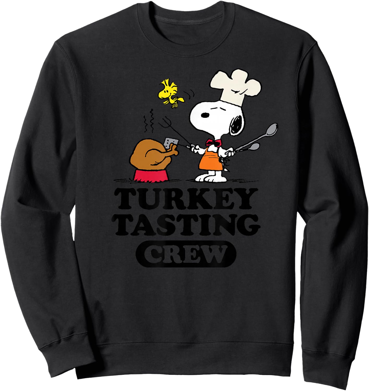 Peanuts - Turkey Tasting Crew Sweatshirt - Sweatshirt | Black