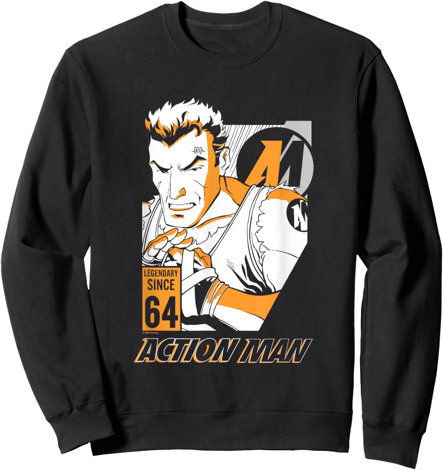 Cartoon Combat Pose Action Man Sweatshirt - Sweatshirt | Black
