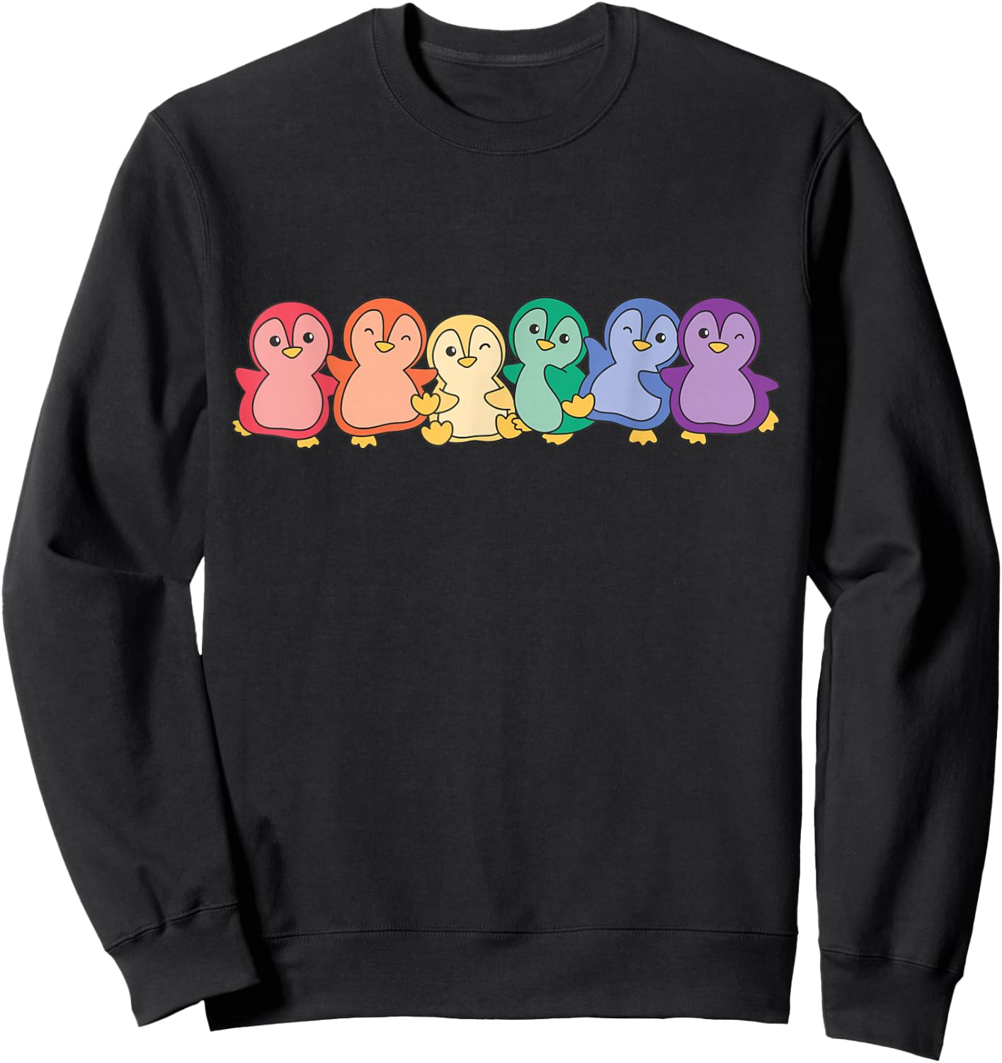 Rainbow Flag Pride Month Lgbtq Rainbow Penguin Sweatshirt - Sweatshirt | Black