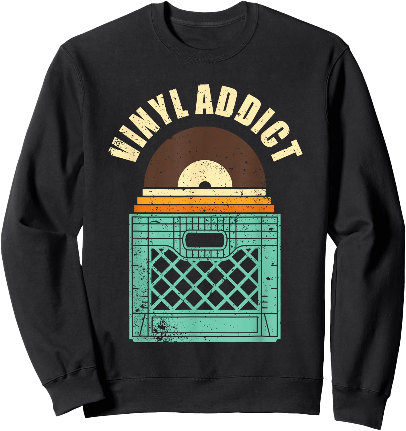 Cute Record Art Women Spindle Music Vinyl Lovers Sweatshirt - Sweatshirt | Black