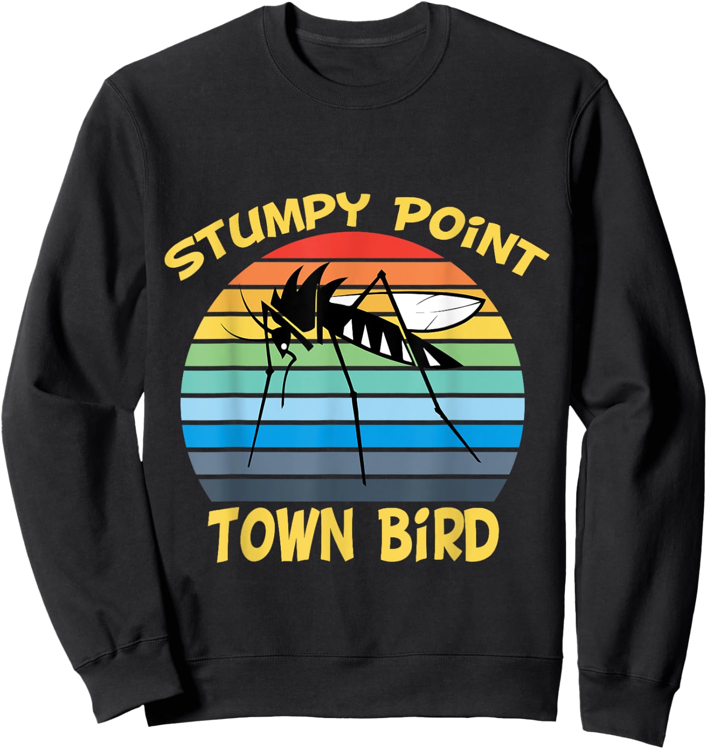 Stumpy Point NC OBX Retro Mosquito Sweatshirt - Sweatshirt | Black
