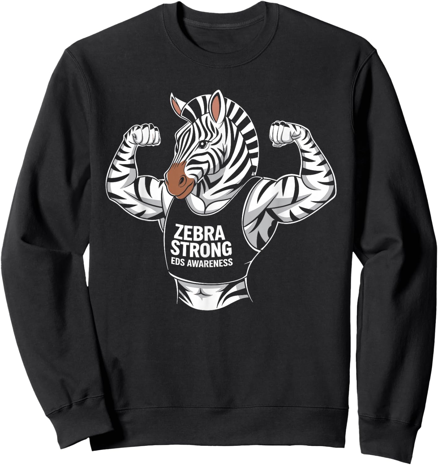 Zebra Strong EDS Awareness Ehlers Danlos Syndrome Sweatshirt - Sweatshirt | Black