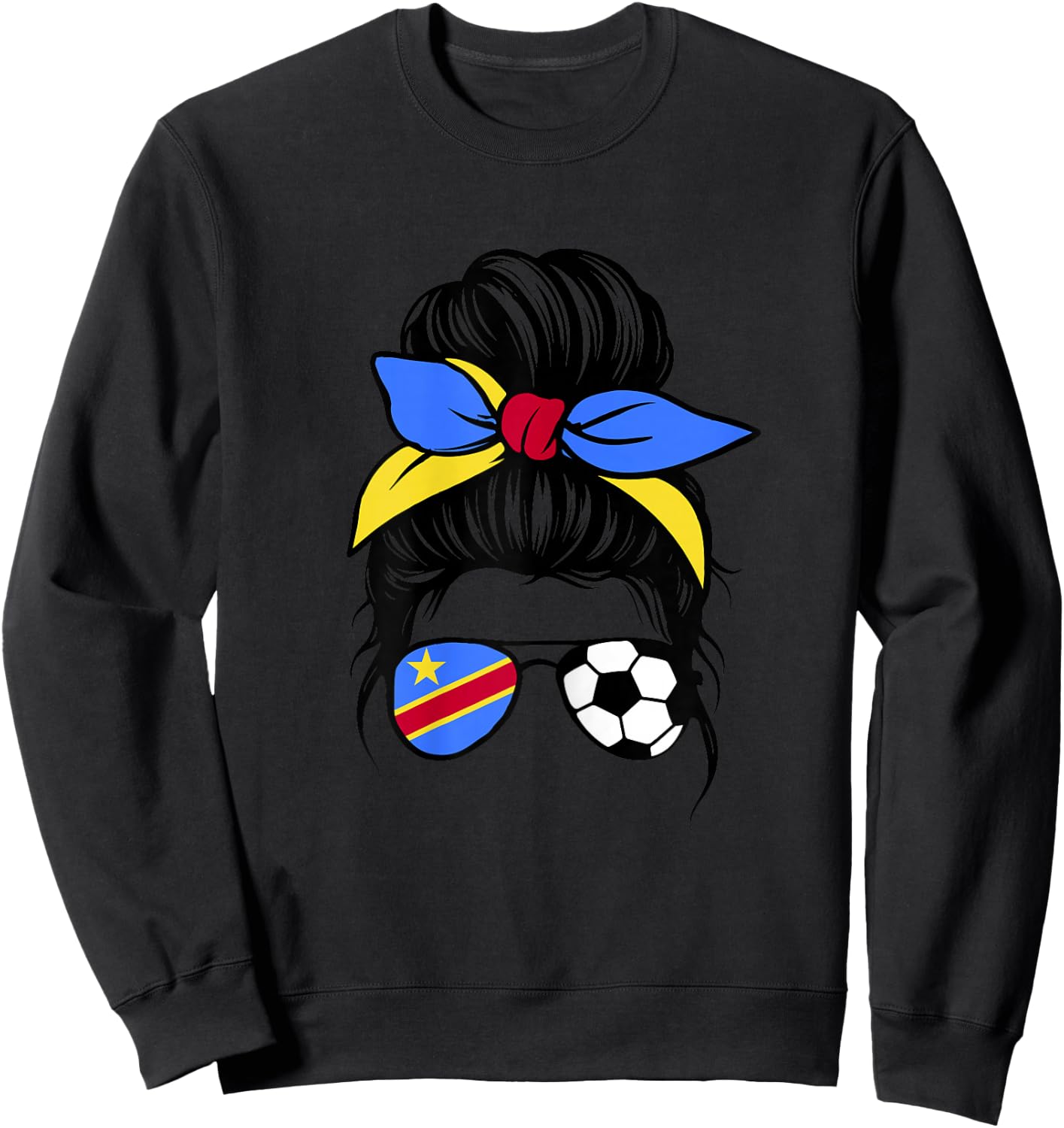Drapeau Congolais Femme Supporters RD du Congo Fiers Sweatshirt - Sweatshirt | Black