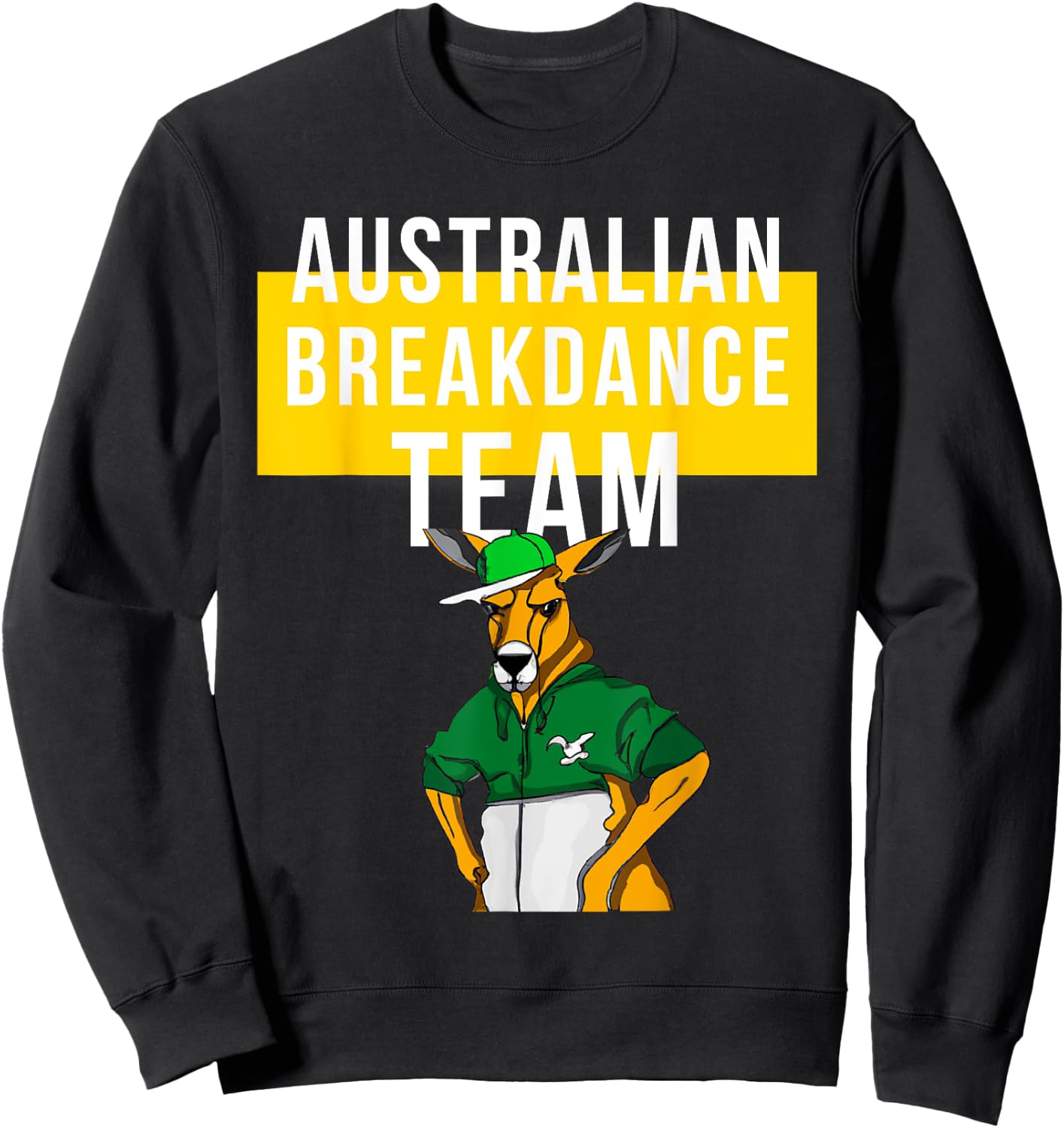 Australian Breakdance Team Costume, Funny Parody, kangaroo Sweatshirt - Sweatshirt | Black