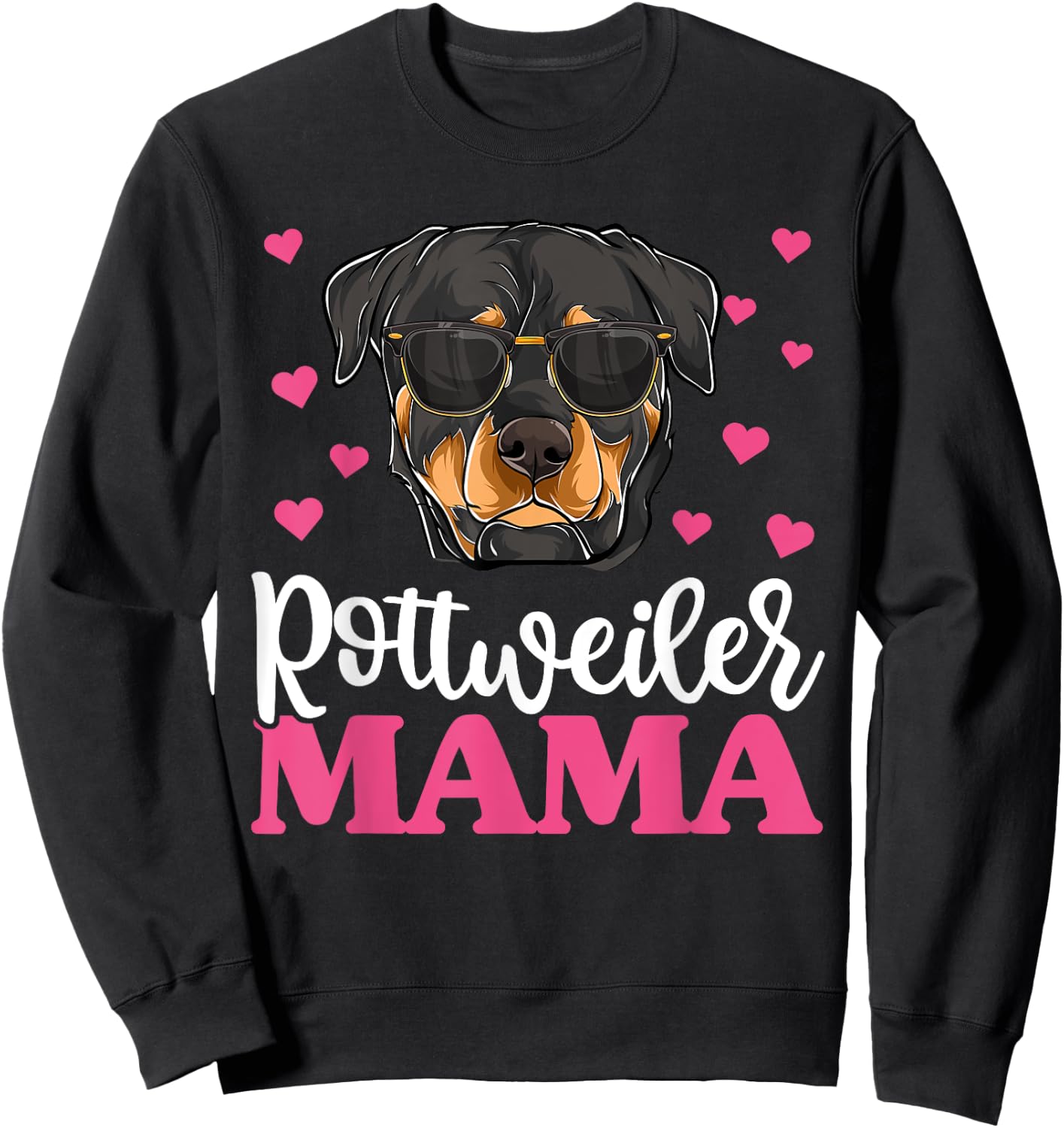 Cute Rottie Rottweiler Mama Shirt, Mothers Day Dog Mom Women Sweatshirt - Sweatshirt | Black