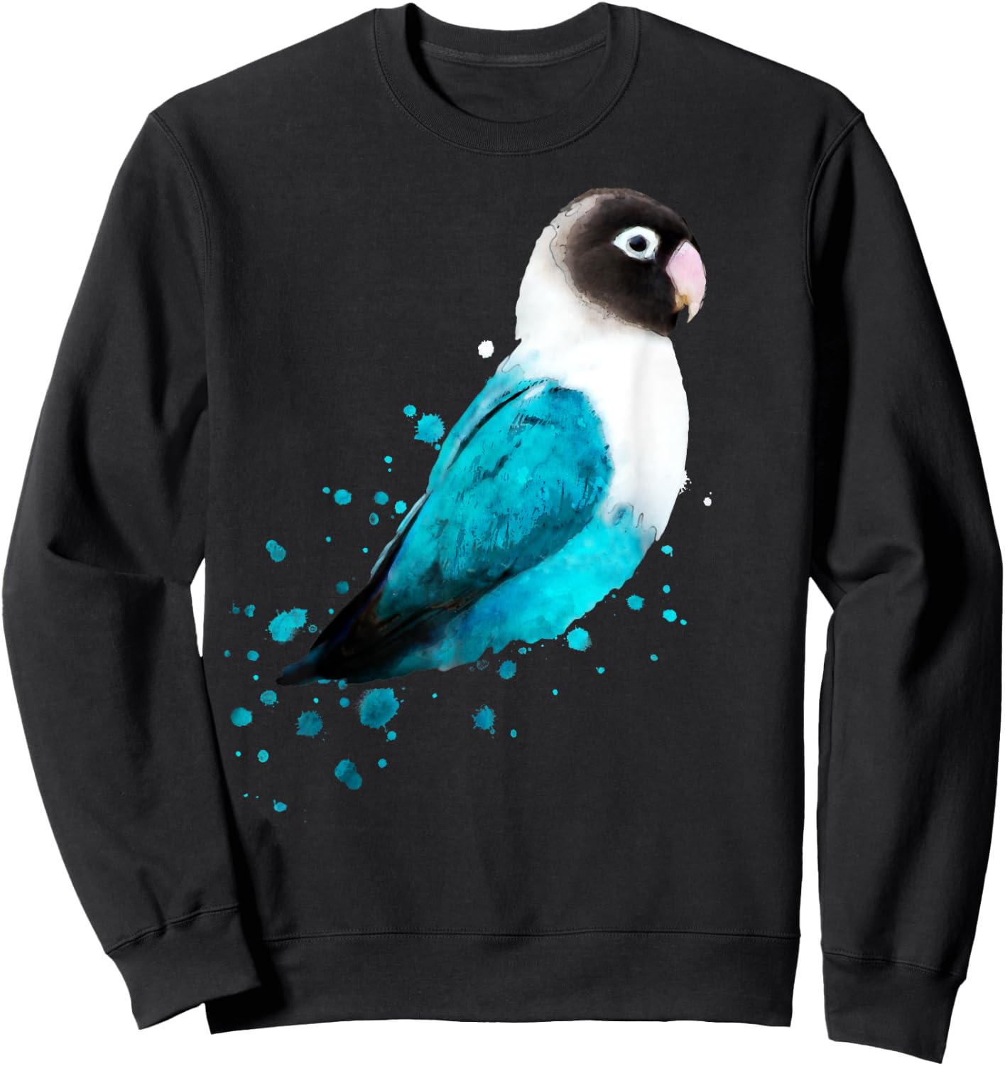 Masked Lovebird, Black-masked Lovebird Parrot Bird Sweatshirt - Sweatshirt | Black