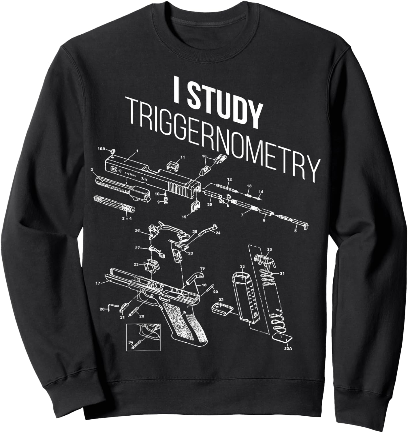 Meach's Military Memorabilia Men's Black Modern Letter Print Sweatshirt - Sweatshirt | Black
