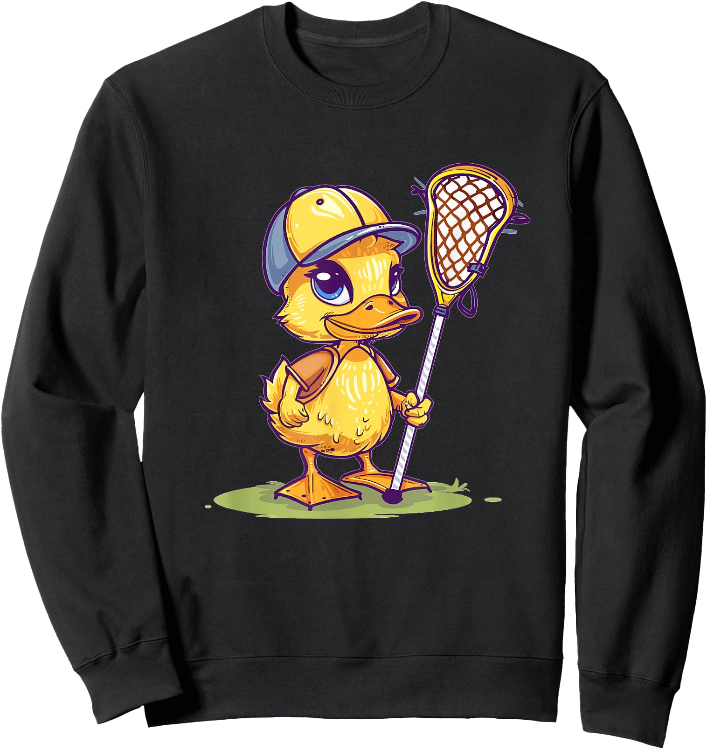 Cute Lacrosse Duck Sweatshirt - Sweatshirt | Black