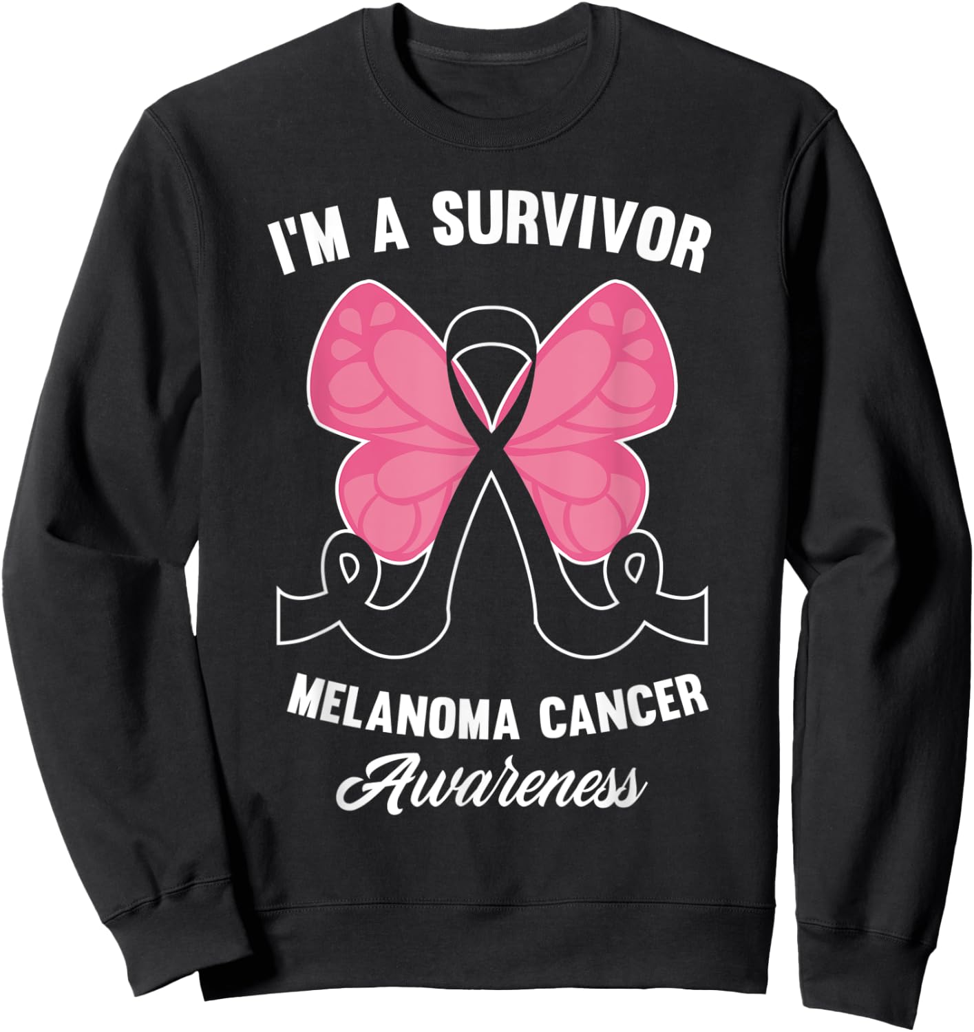 Melanoma Cancer Survivor Skin Cancer Melanoma Awareness Sweatshirt - Sweatshirt | Black