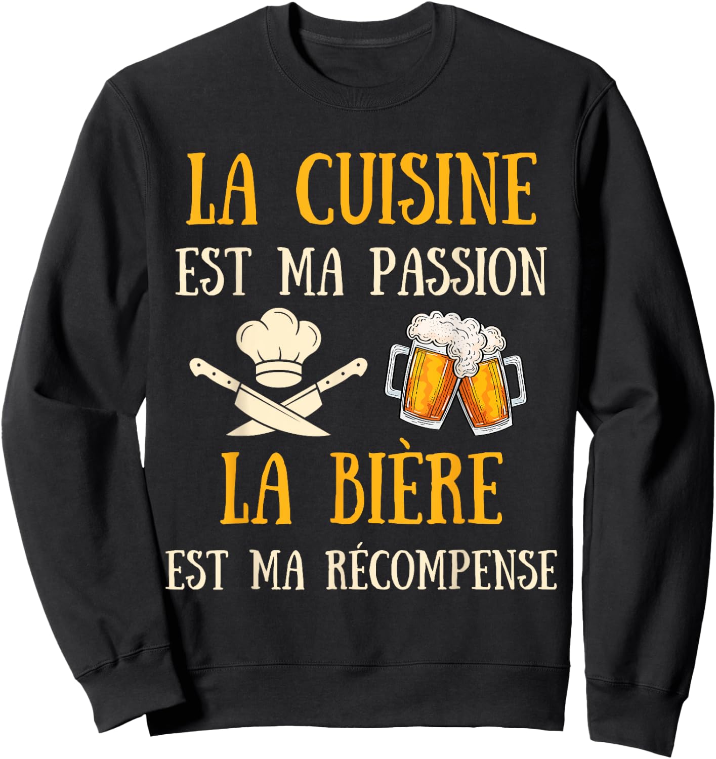 Men's Kitchen Humour Gift Chef Chef Beer Sweatshirt - Sweatshirt | Black