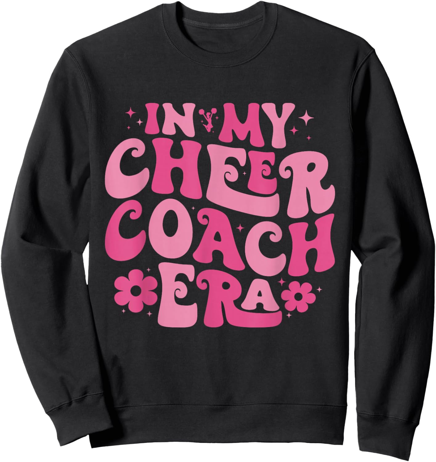 In My Cheer Coach Era Retro Groovy Sweatshirt - Sweatshirt | Black