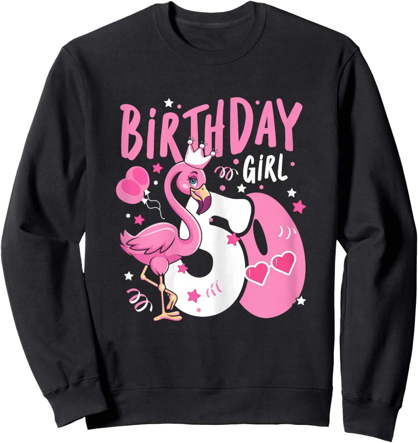 50. Geburtstag süßes Flamingo Frau 50 Jahre alt niedliches Sweatshirt - Sweatshirt | Black
