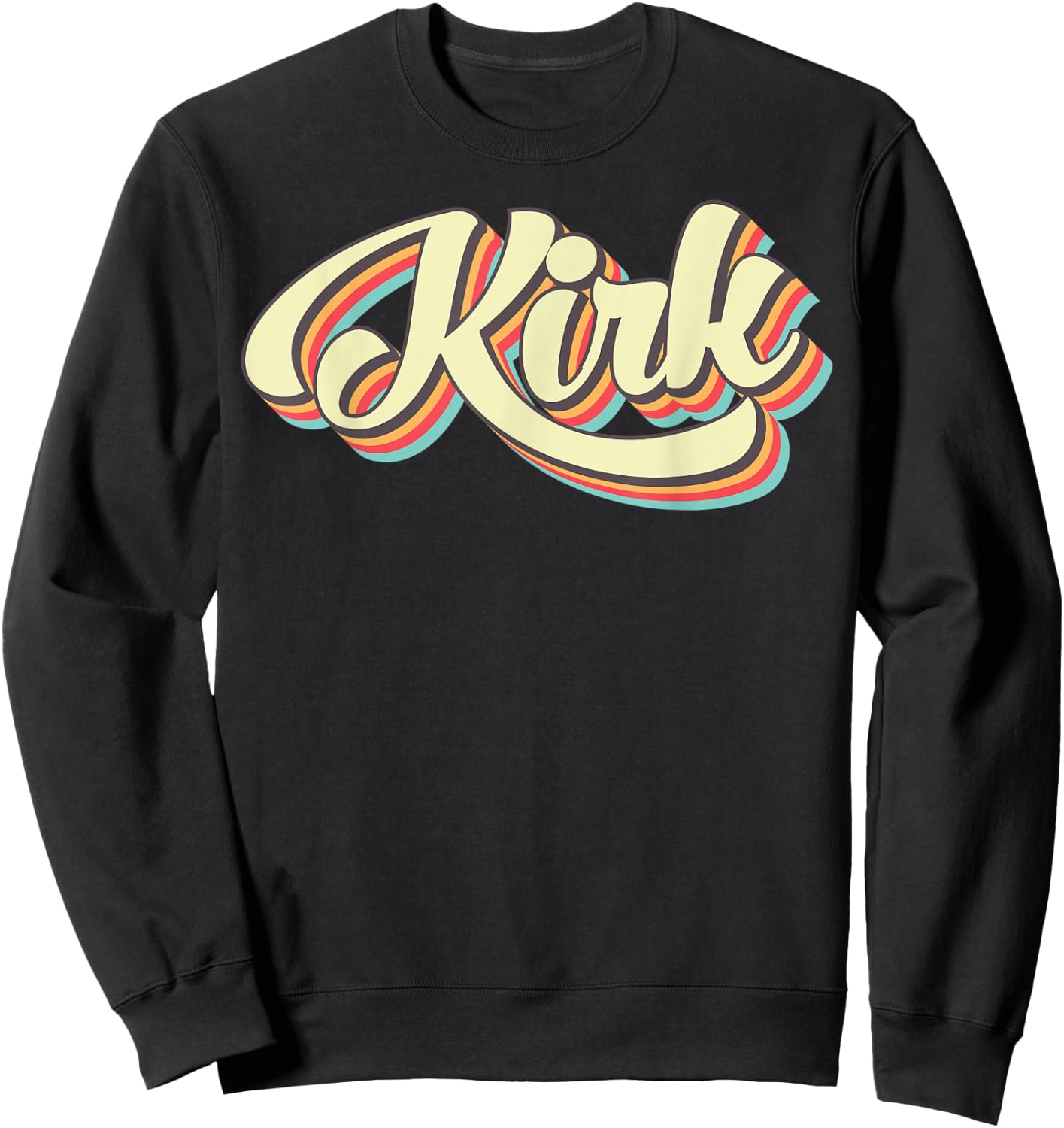 Kirk Retro Art Baseball Font Vintage Sweatshirt - Sweatshirt | Black