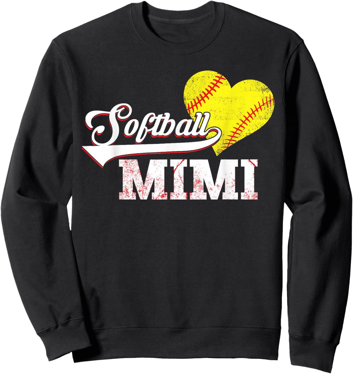 Family Softball Player Gifts Softball Mimi Sweatshirt - Sweatshirt | Black