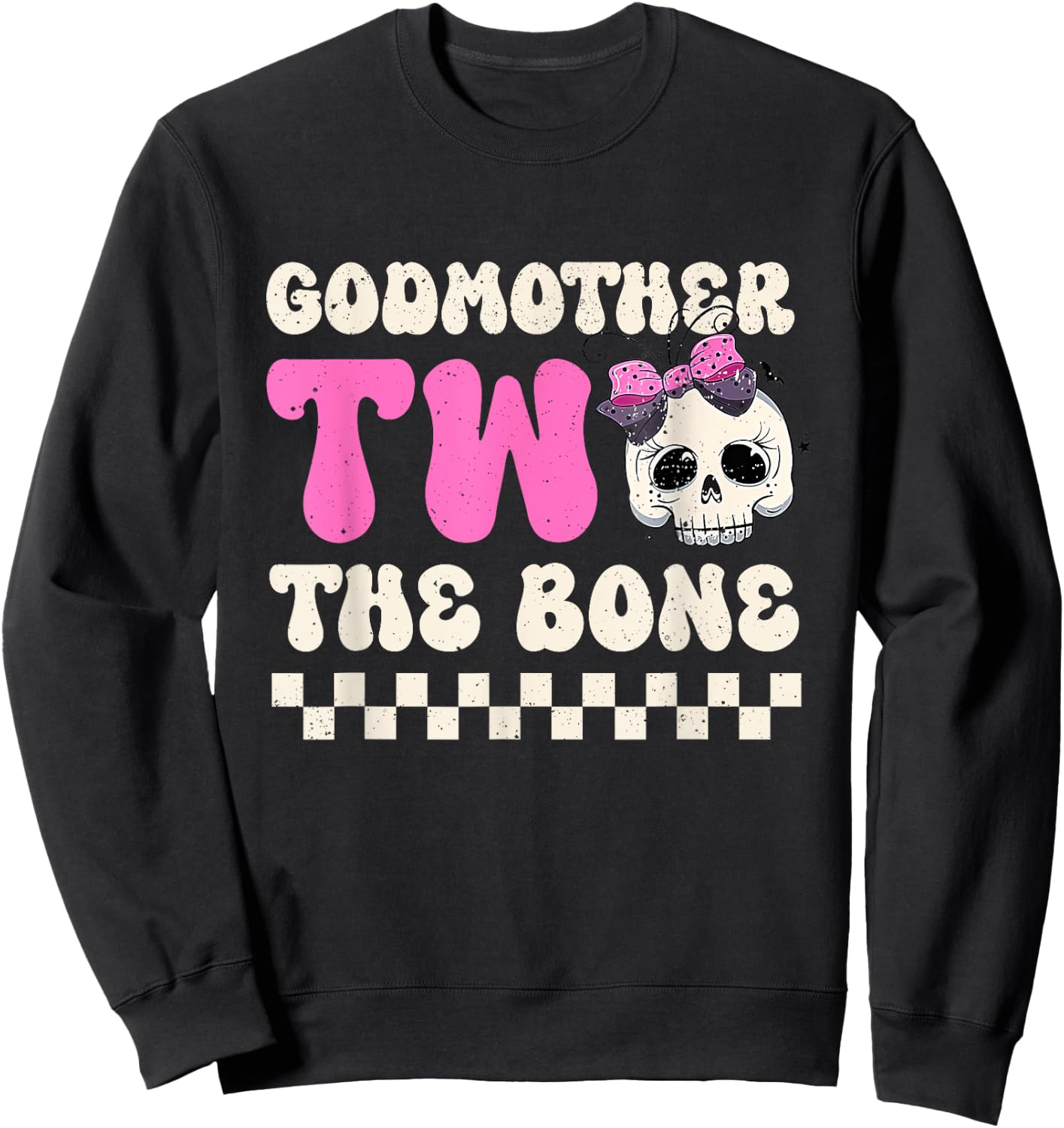 Godmother Two The Bone Halloween 2nd Birthday Girl Family Sweatshirt - Sweatshirt | Black
