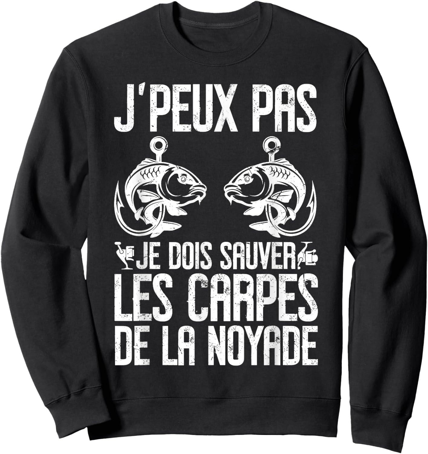 Carp Carpist Humour | Carp Fisherman | Fish , Black, S Sweatshirt - Sweatshirt | Black