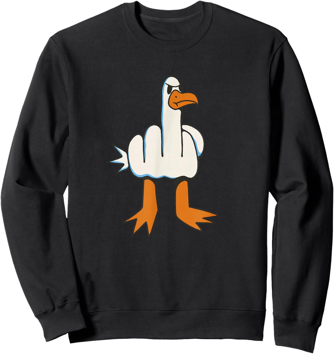 Finger of Honor Animal Seagull , Black, S Sweatshirt - Sweatshirt | Black
