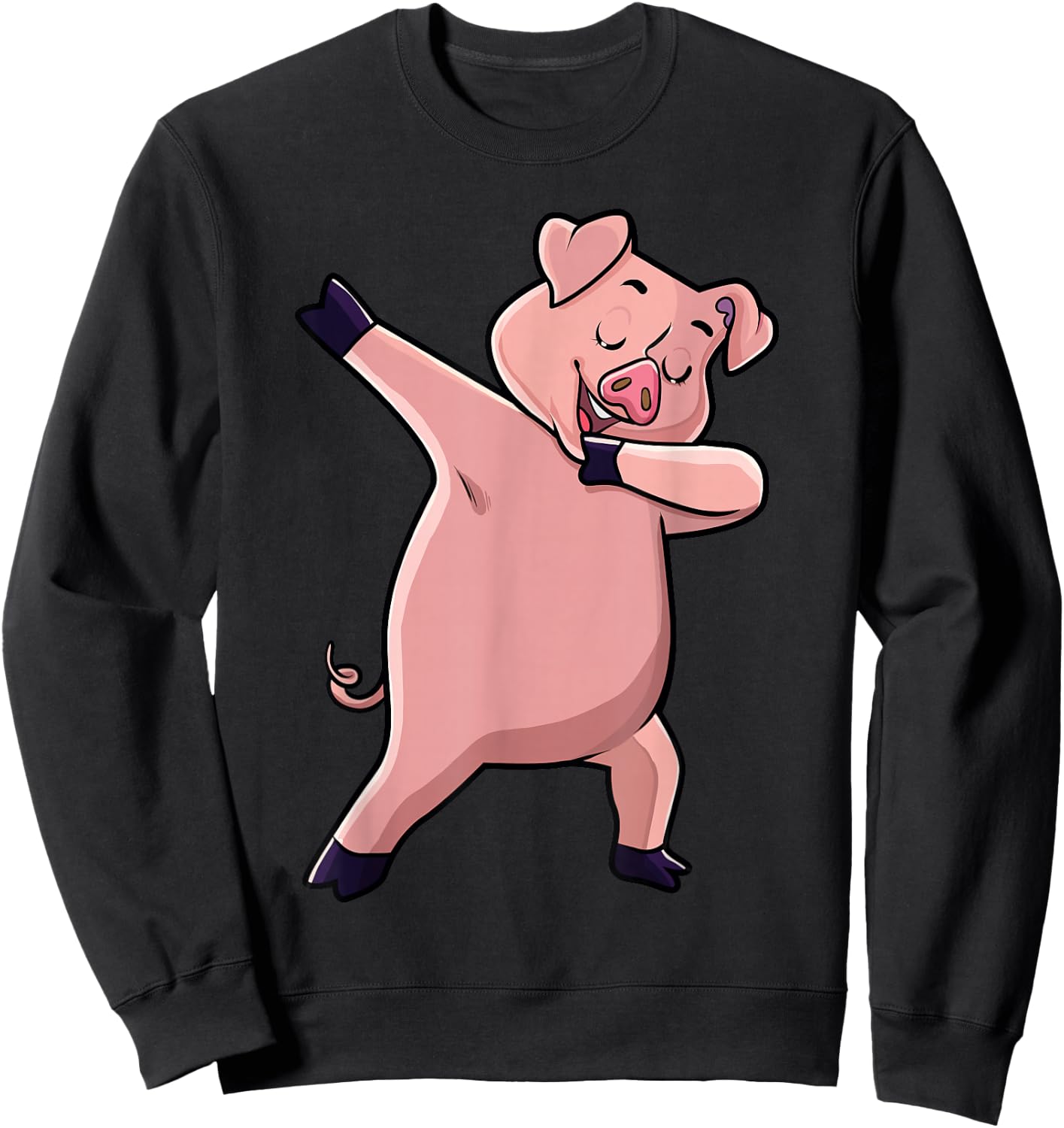 Dabbing Pig Farm Animal Lover Farmer Men Women Kids Sweatshirt - Sweatshirt | Black