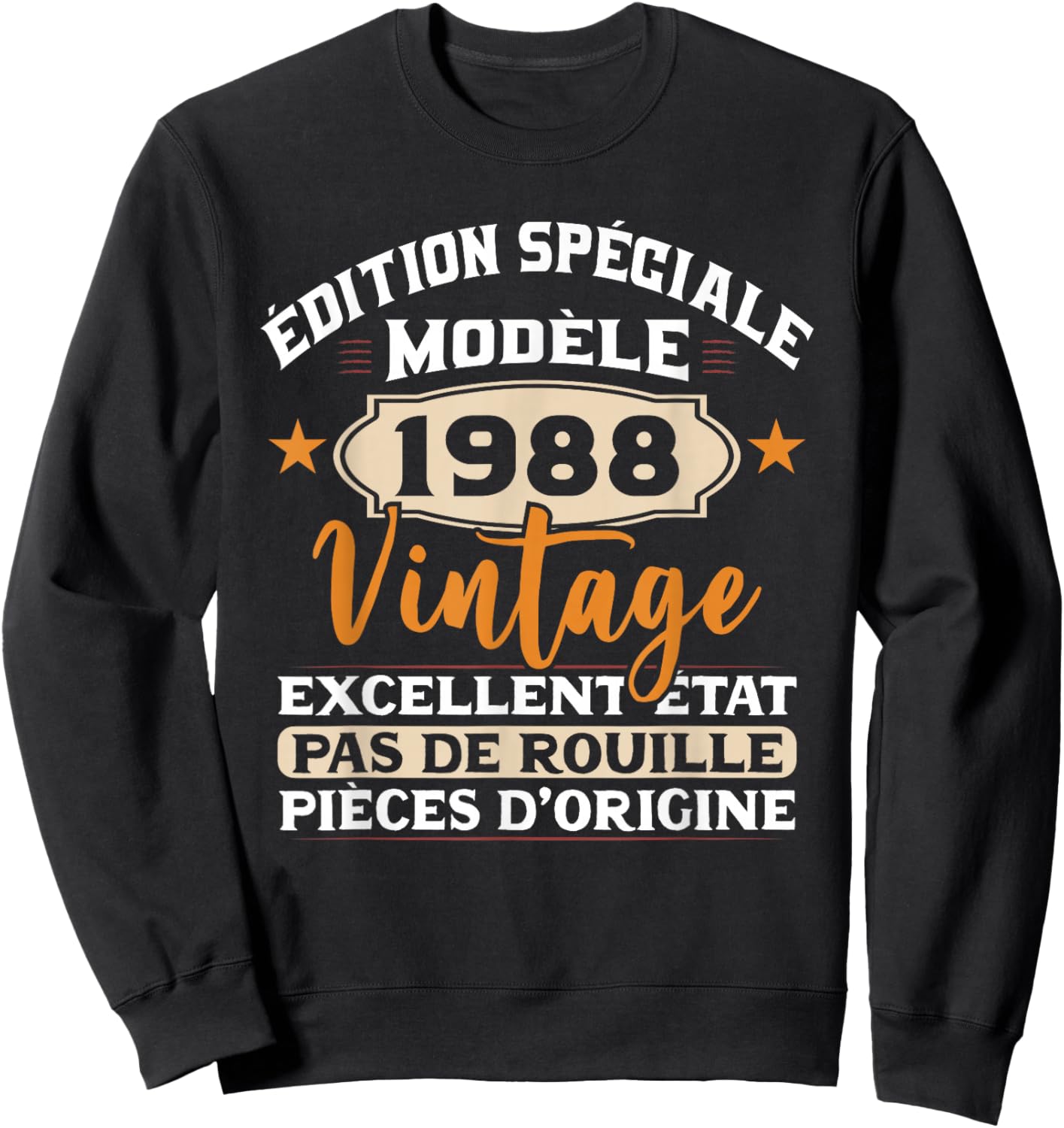 Original Gift Vintage 1988 Birthday Party 36 Years Man , Black, S Sweatshirt - Sweatshirt | Black