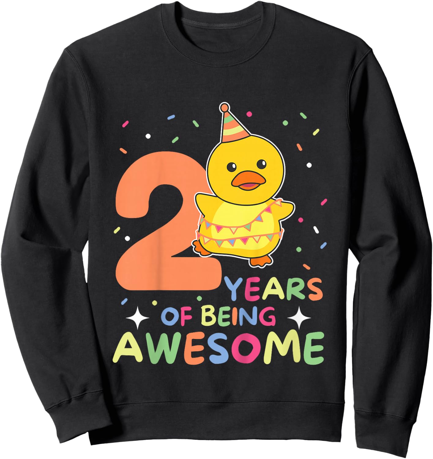 2nd Birthday Duck for Children Two Years Old Sweatshirt - Sweatshirt | Black
