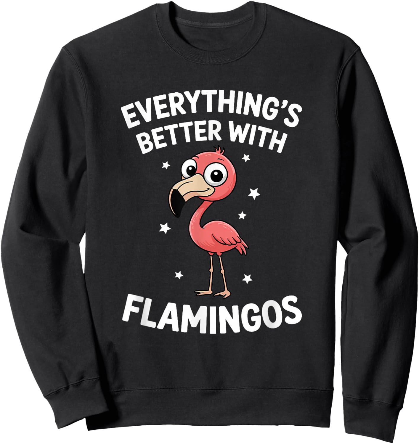 Cute Flamingo Lover Adults or Kids Boys Girls Flamingos Sweatshirt - Sweatshirt | Black