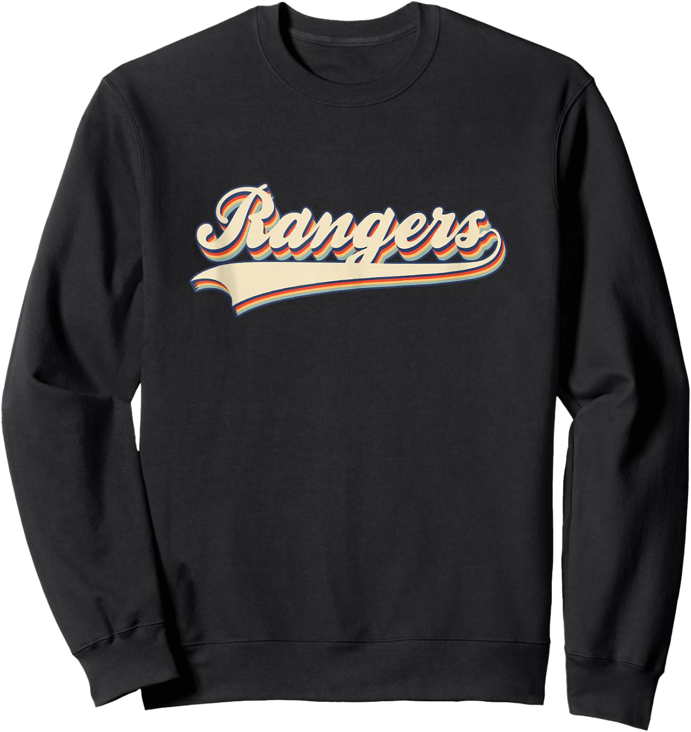 Vintage Retro Rangers Name Sports Personalized Gifts Sweatshirt - Sweatshirt | Black