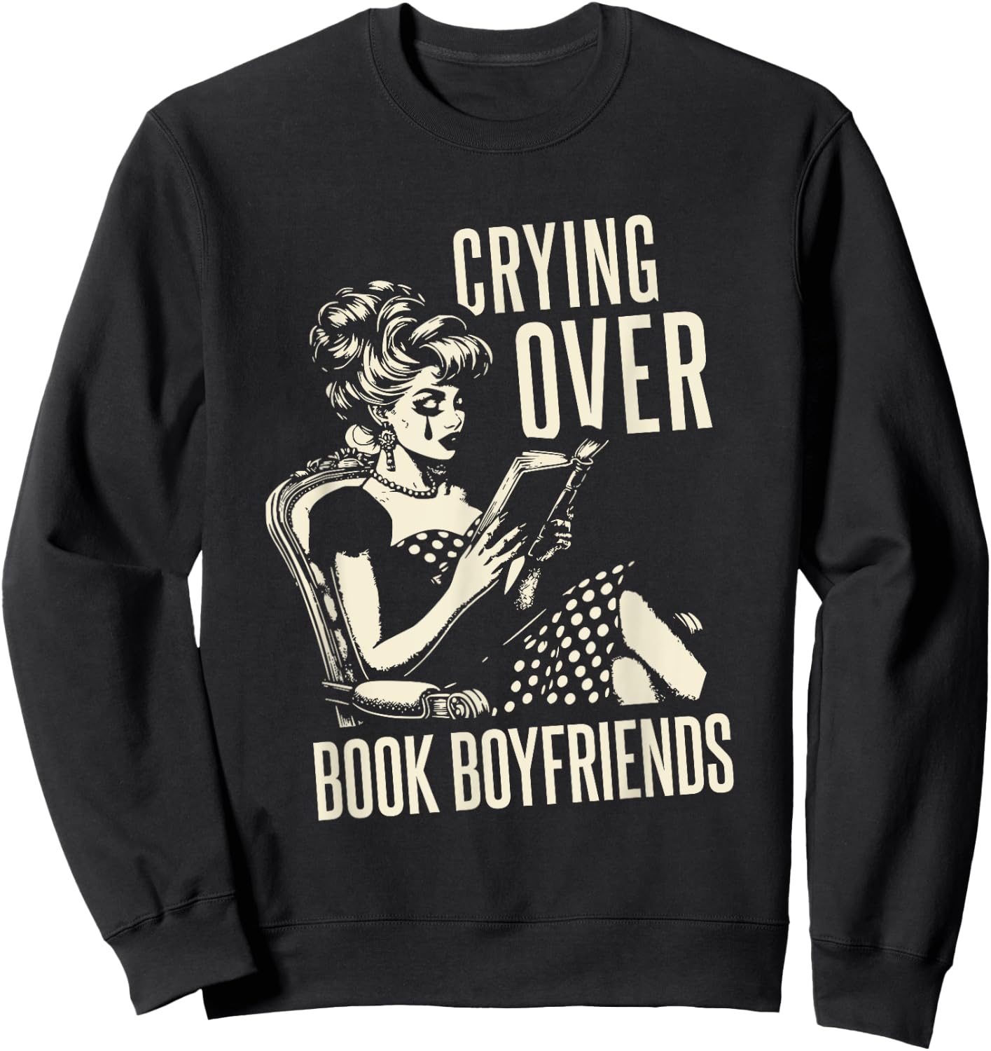 Book Lover Shirt Retro Funny Reading Smutty Books Romantasy Sweatshirt - Sweatshirt | Black