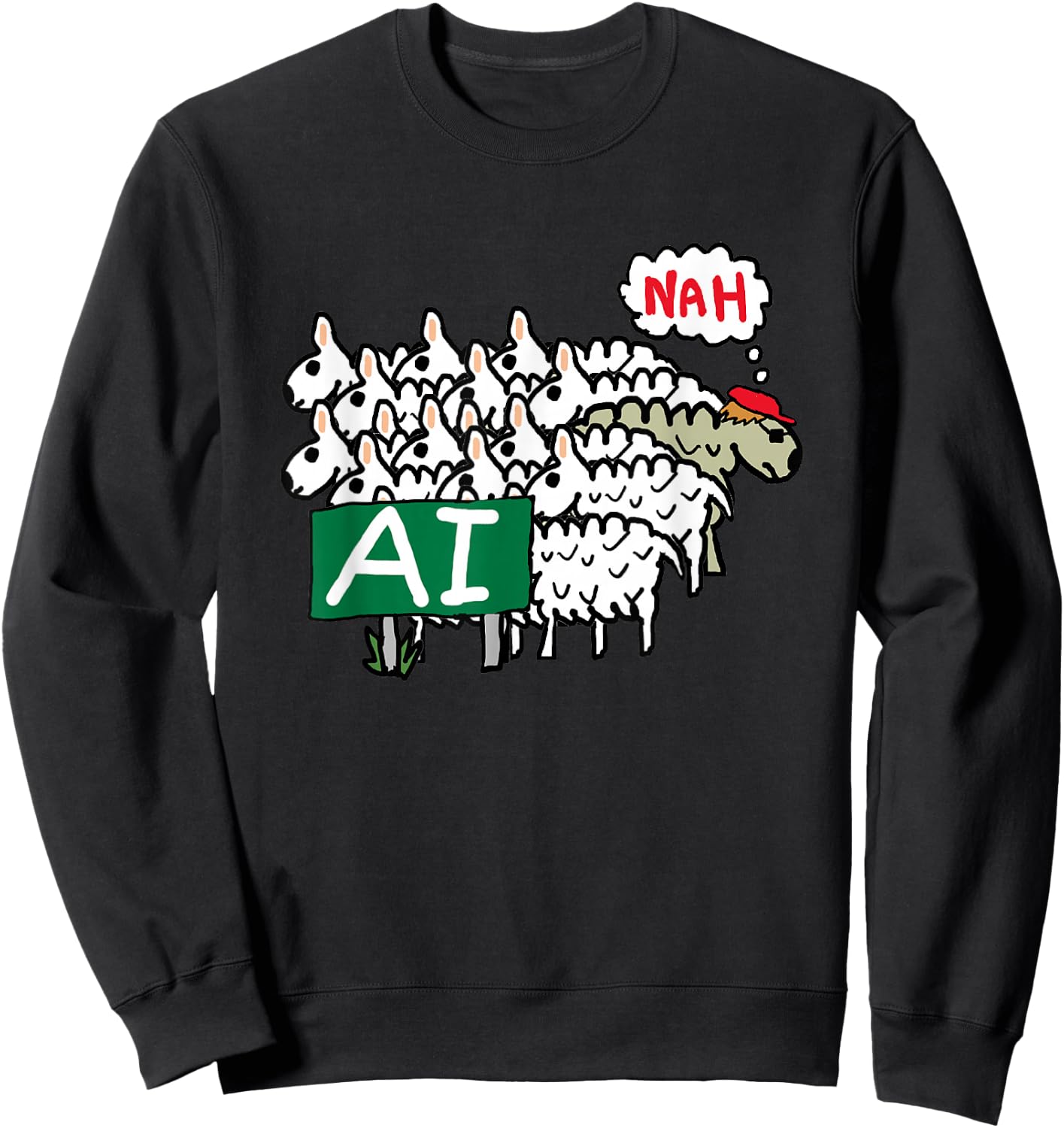 Anti AI Sweatshirt - Sweatshirt | Black