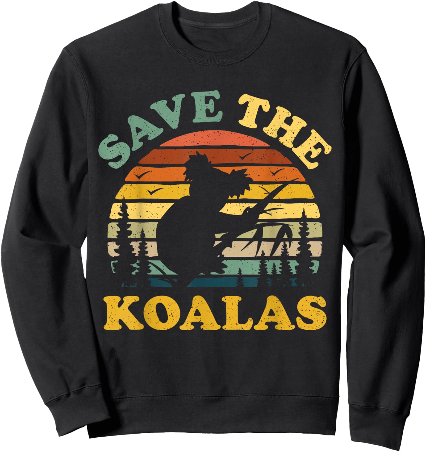 Save the Koala Vintage Retro Animal Lovers Gift Sweatshirt - Sweatshirt | Black