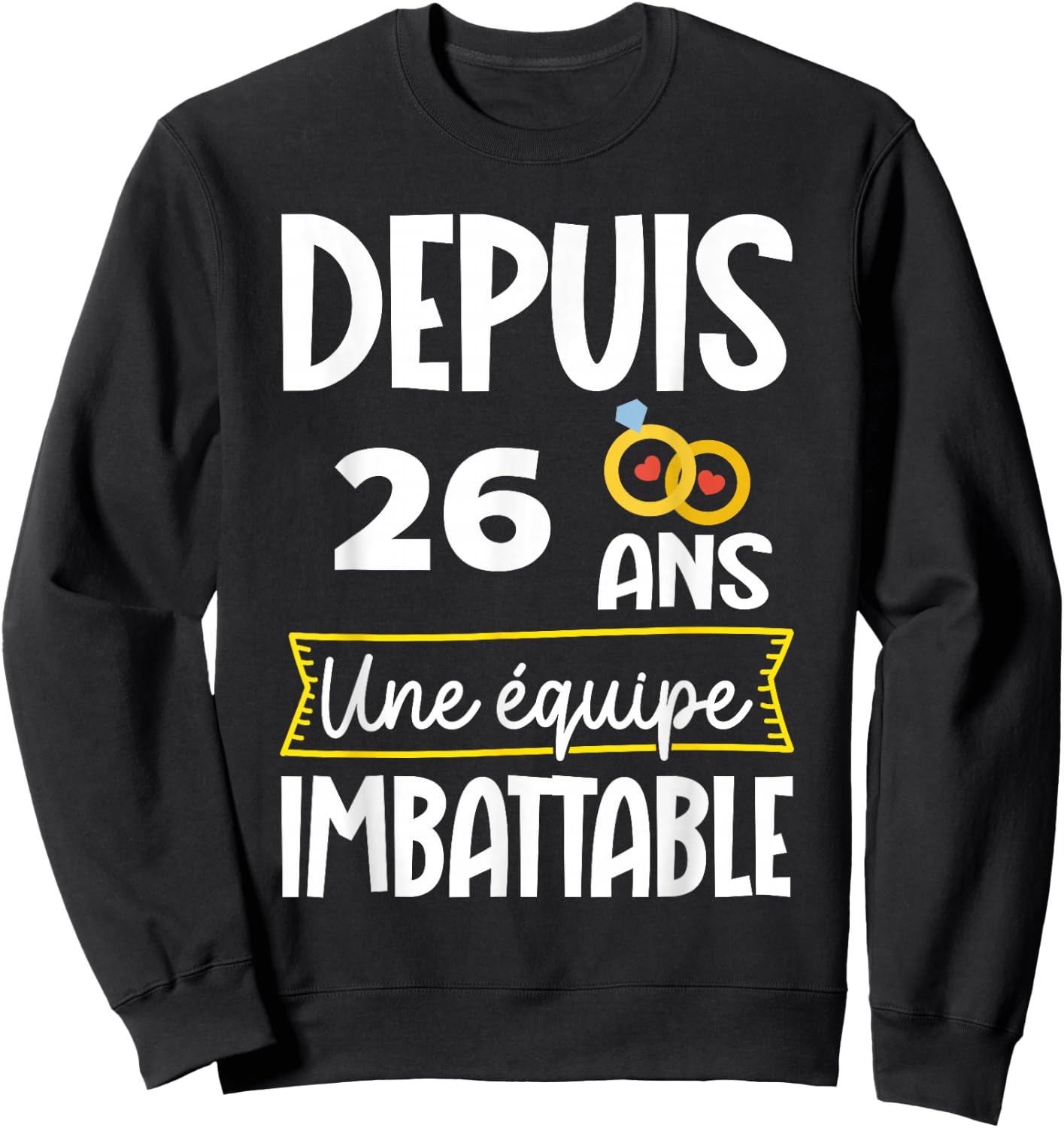 26th Wedding Anniversary 26th Wedding Anniversary for Couple , Black, S Sweatshirt - Sweatshirt | Black