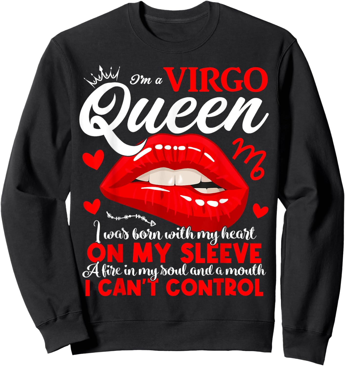 Virgo Queen September August Birthday Virgo Zodiac Sign Sweatshirt - Sweatshirt | Black