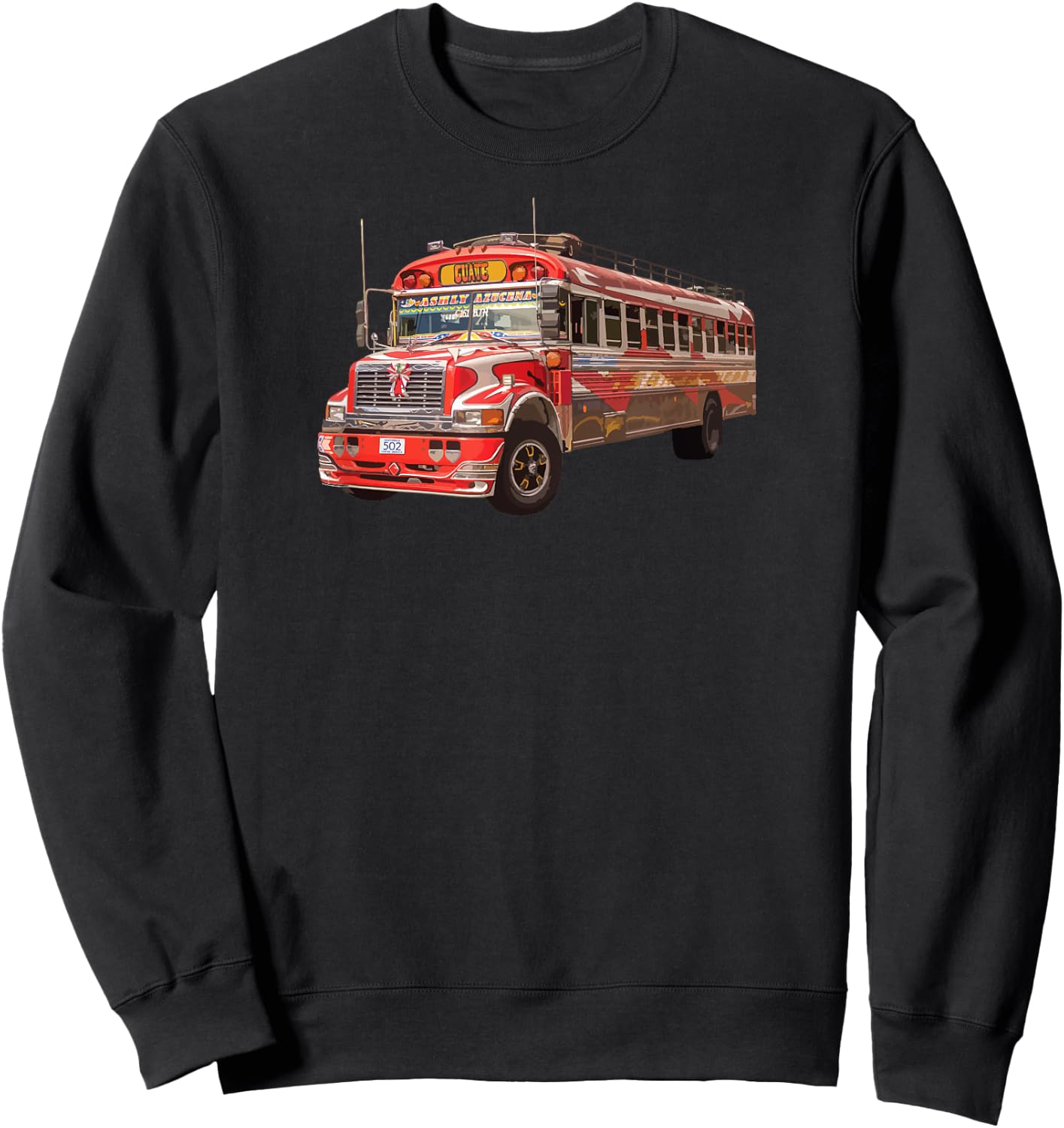 Chicken Bus Guatemala Quetzal Guate Tikal Maya Antigua 502 Sweatshirt - Sweatshirt | Black