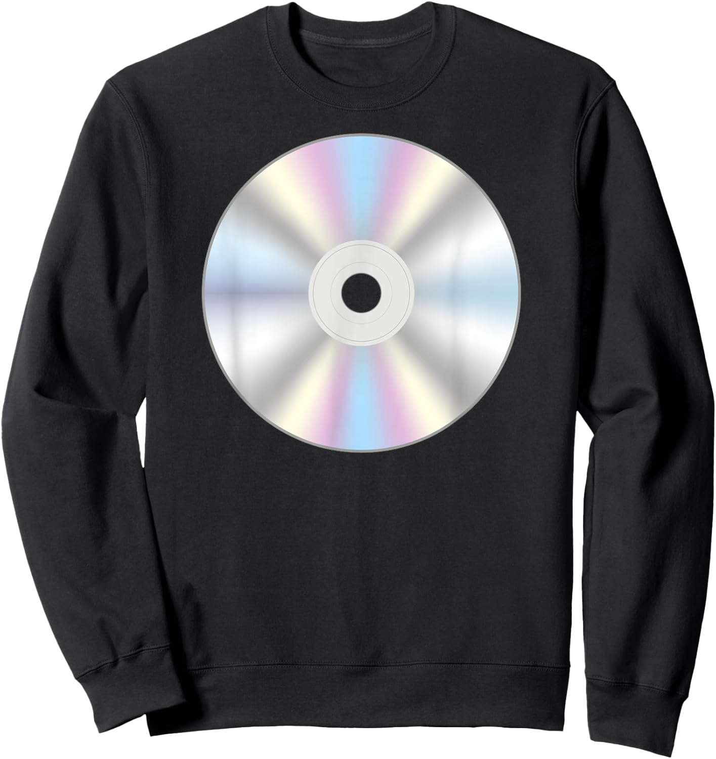 Retro 90s 2000s Costume Music CD Compact Disc Sweatshirt - Sweatshirt | Black