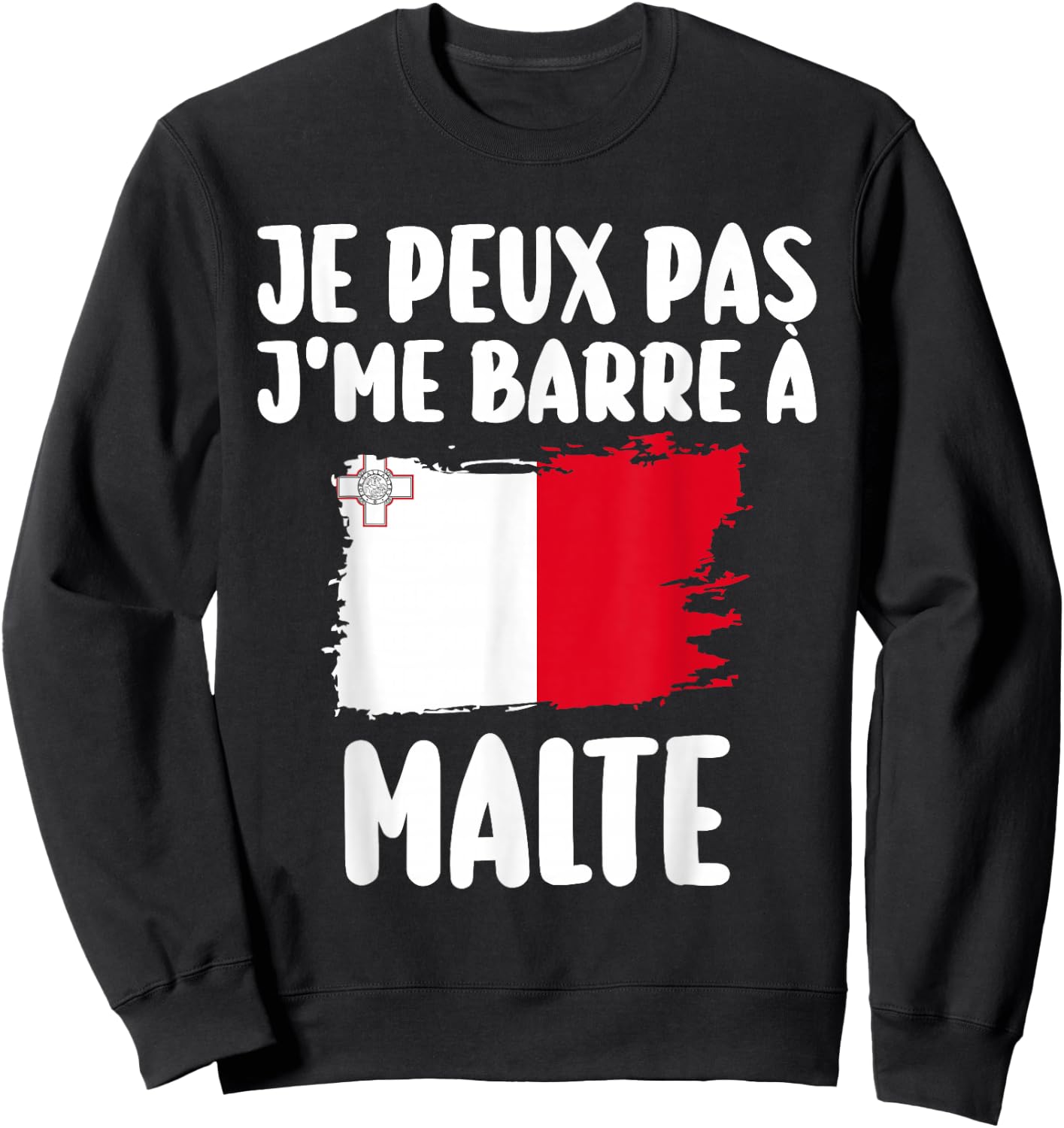 J'Peux Pas J'Me Barre à Malta Travel Gift , Black, S Sweatshirt - Sweatshirt | Black