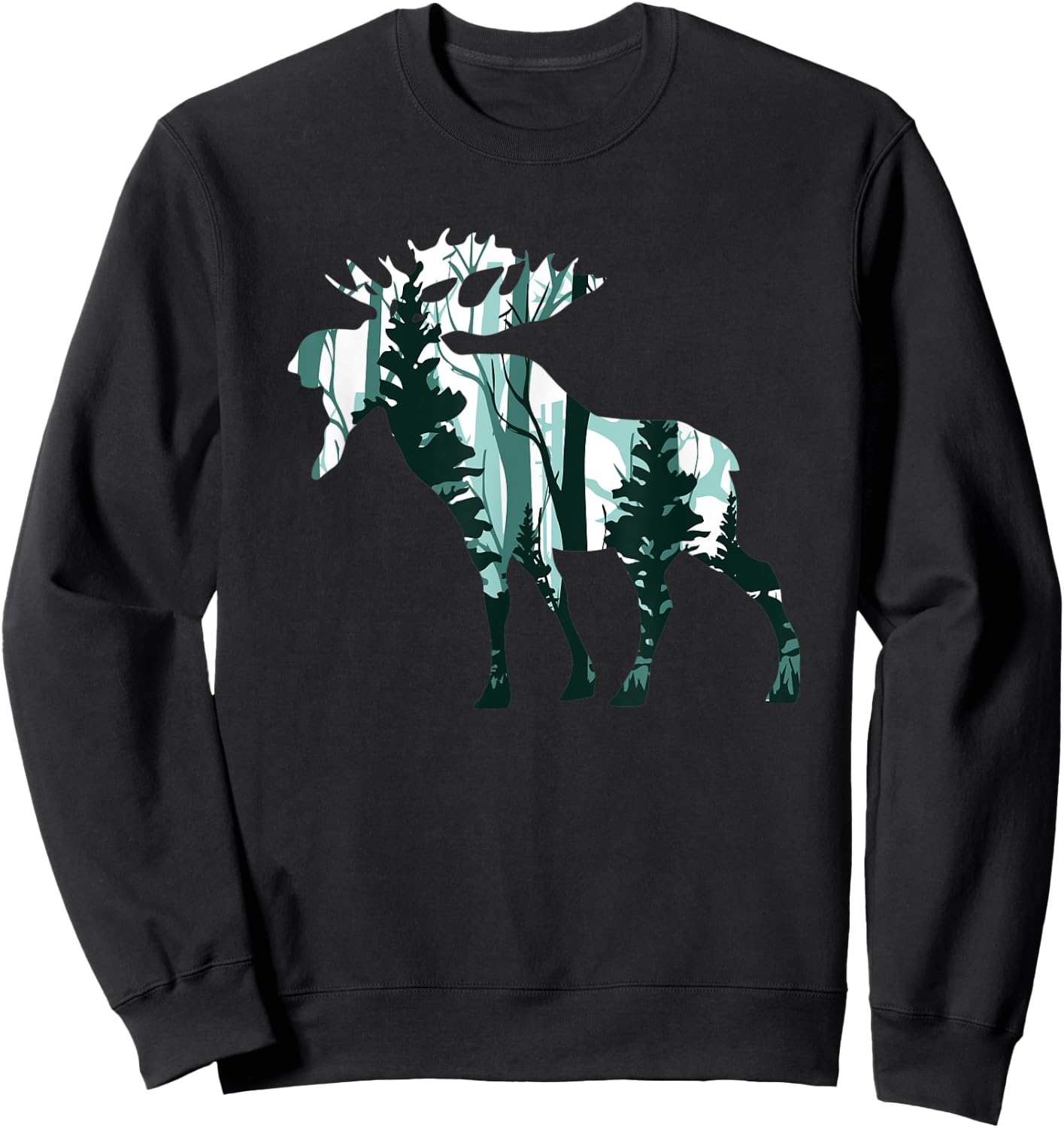 Nature Moose Hunter Gifts Hunting Bull Cow Antler Outdoors Sweatshirt - Sweatshirt | Black