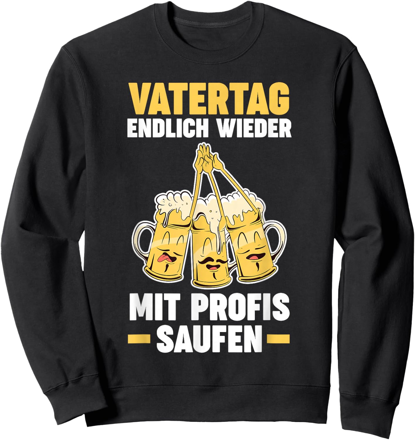 Papa Vater Bier Saufen Vatertag Sweatshirt - Sweatshirt | Black