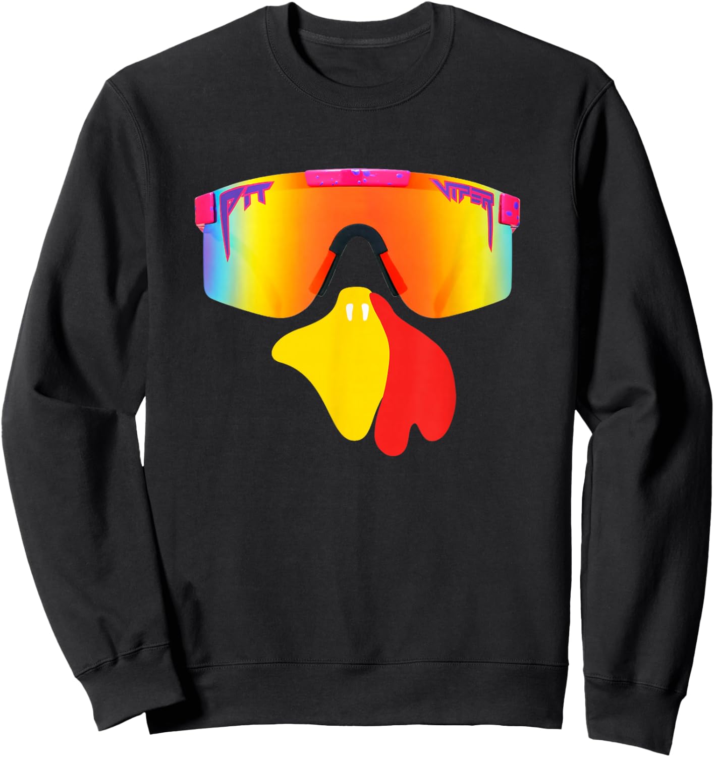 Rizzy Turkey with Cool Shades Funny Thanksgiving Boys Sweatshirt - Sweatshirt | Black