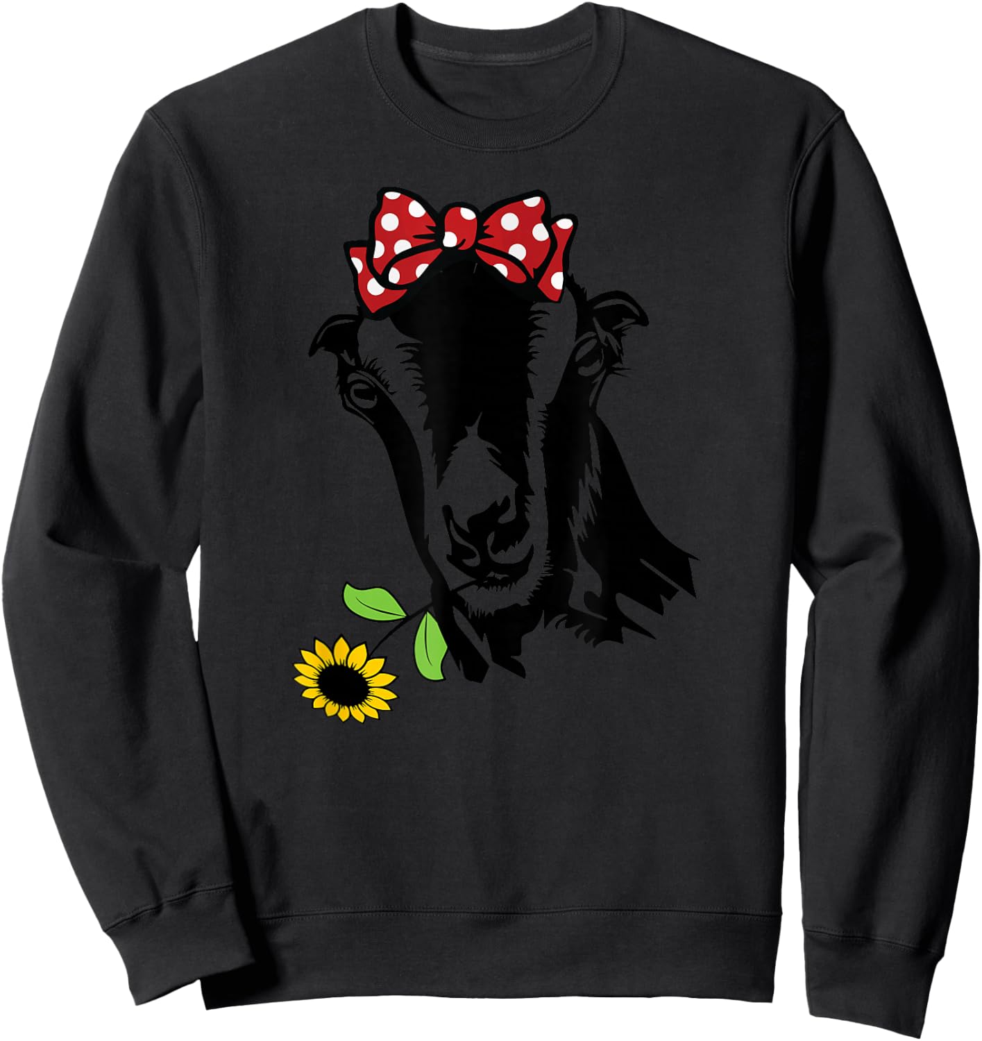 Lamancha Goat Sunflower Lamancha Goat Mama Sweatshirt - Sweatshirt | Black