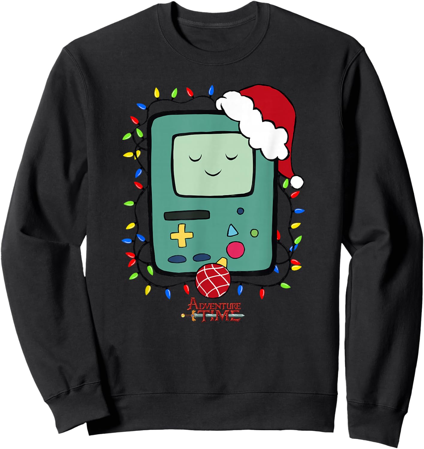 Adventure Time Christmas Light Up BMO Sweatshirt - Sweatshirt | Black