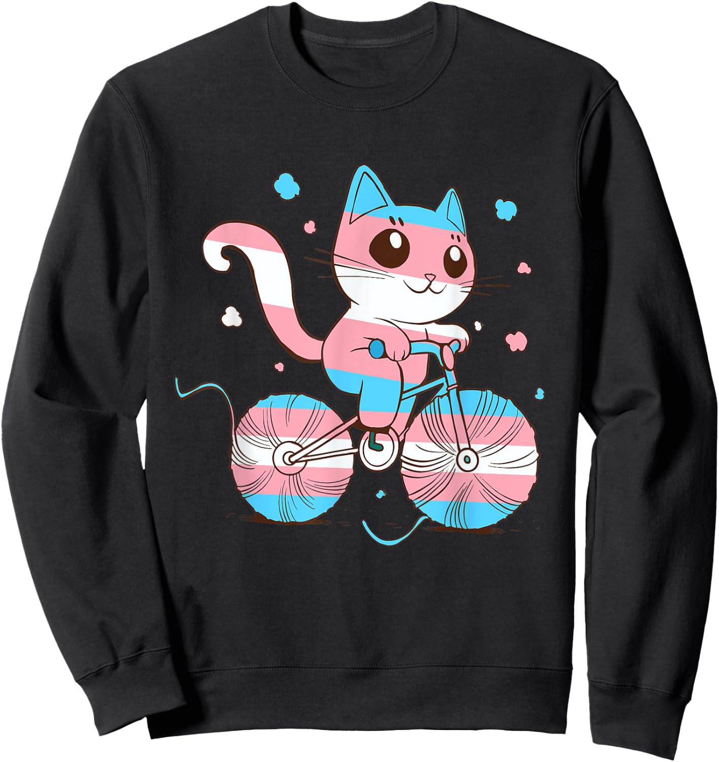 Transgender Pride Biking Cat Transsexual Transgender Sweatshirt - Sweatshirt | Black