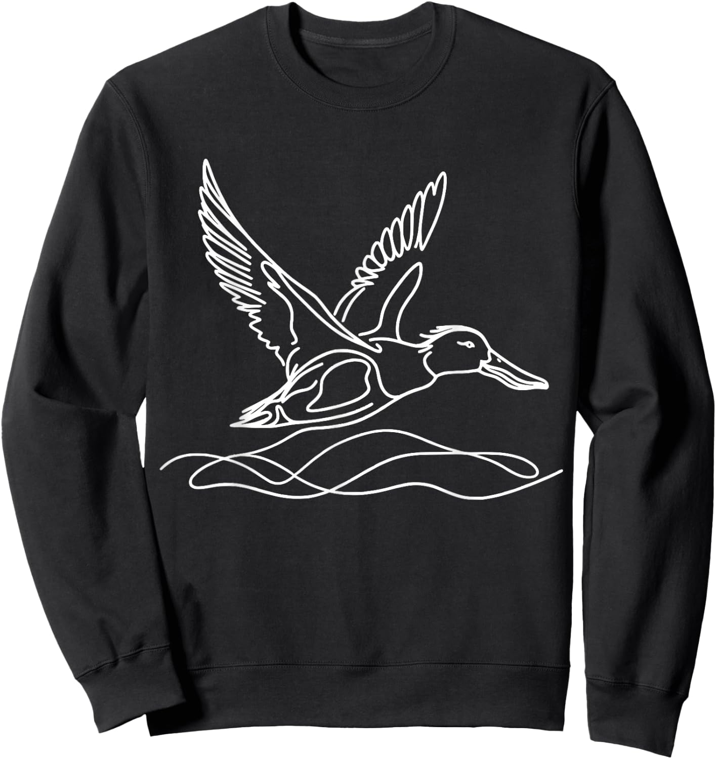Northern Shoveler Duck Line Art Drawing Sweatshirt - Sweatshirt | Black