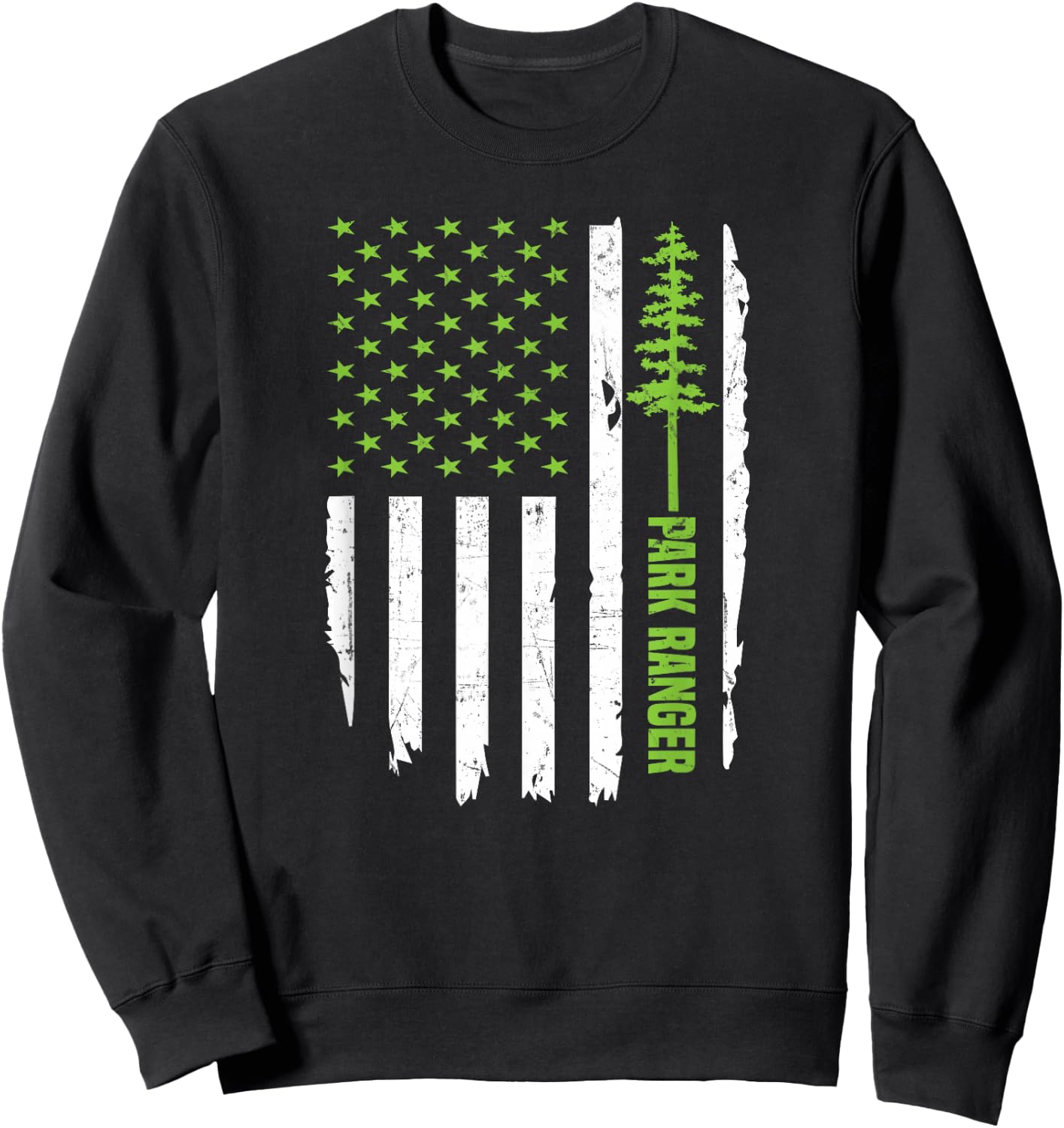 USA Flag Park Ranger Sweatshirt - Sweatshirt | Black