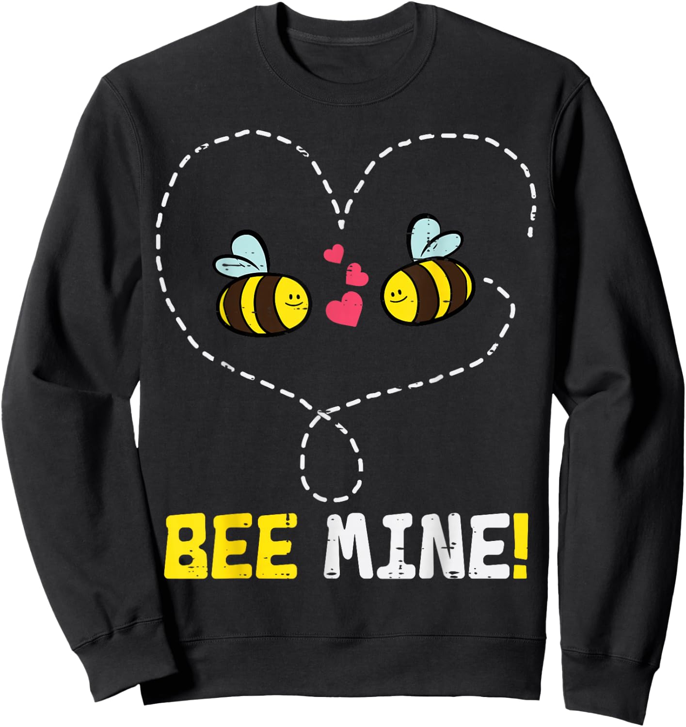Valentines Day Bee Mine Cute Couple Beekeeper Men Women Kids Sweatshirt - Sweatshirt | Black