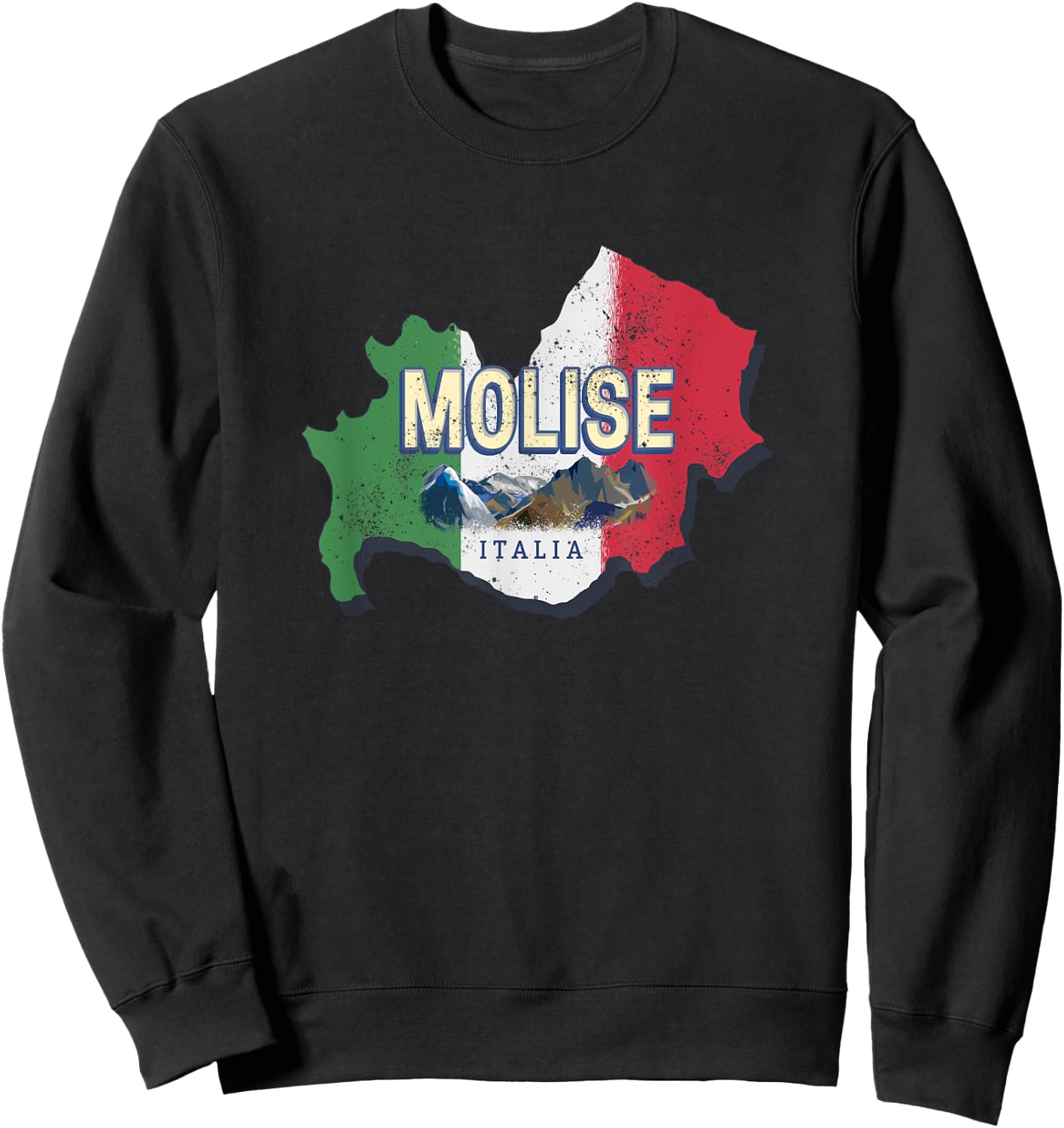 Molise Italy Retro Region Map Vintage Souvenir Sweatshirt - Sweatshirt | Black