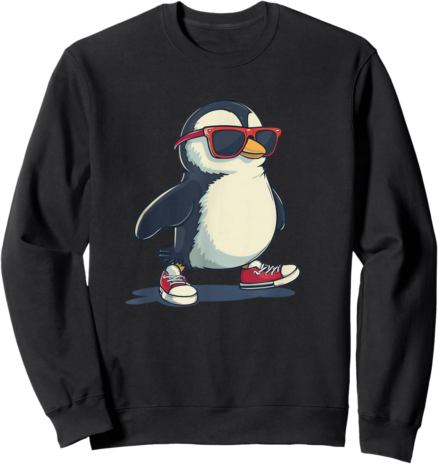 Lustiger Pinguin mit coolen Schuhen und Sonnenbrille Sweatshirt - Sweatshirt | Black