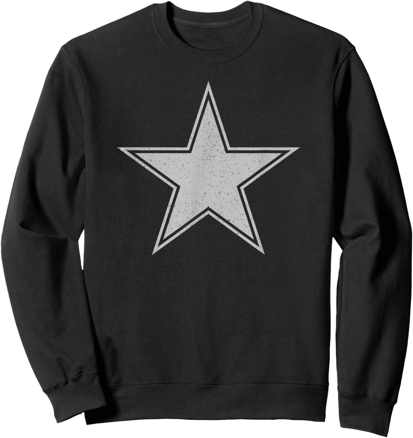 Silver Star on a , black Sweatshirt - Sweatshirt | Black