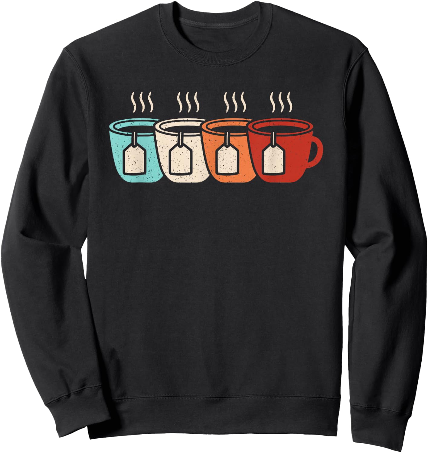 Retro Tea Cup Vintage Tea Lovers Tea Women Men Sweatshirt - Sweatshirt | Black