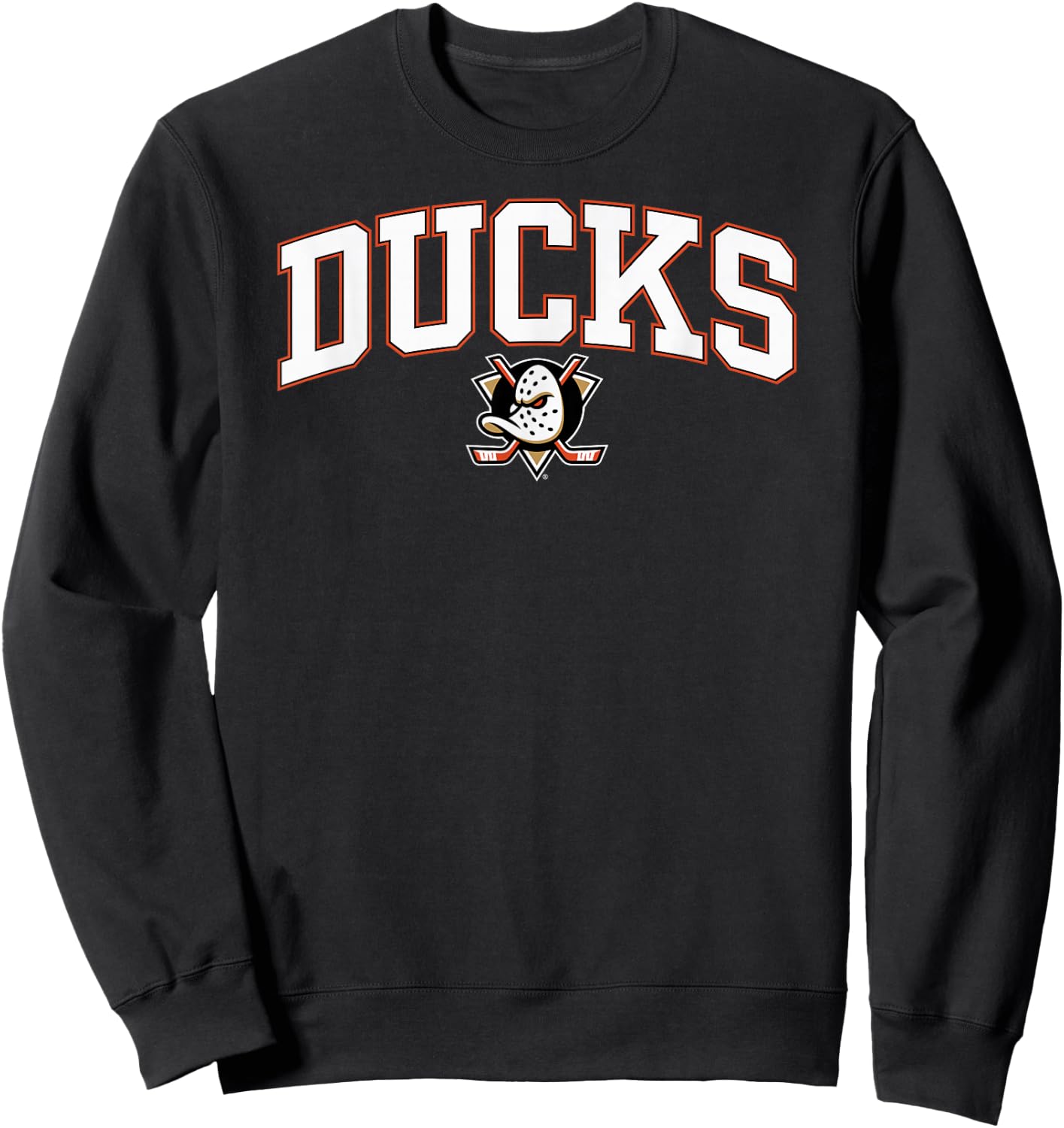 Anaheim Ducks Arch Over Dark Heather NHL Officially Licensed Sweatshirt - Sweatshirt | Black